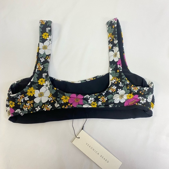 Veronica Beard Bikini Top Sz XL Celeste Scoop Neck Floral Multicolor NWT - Picture 3 of 8